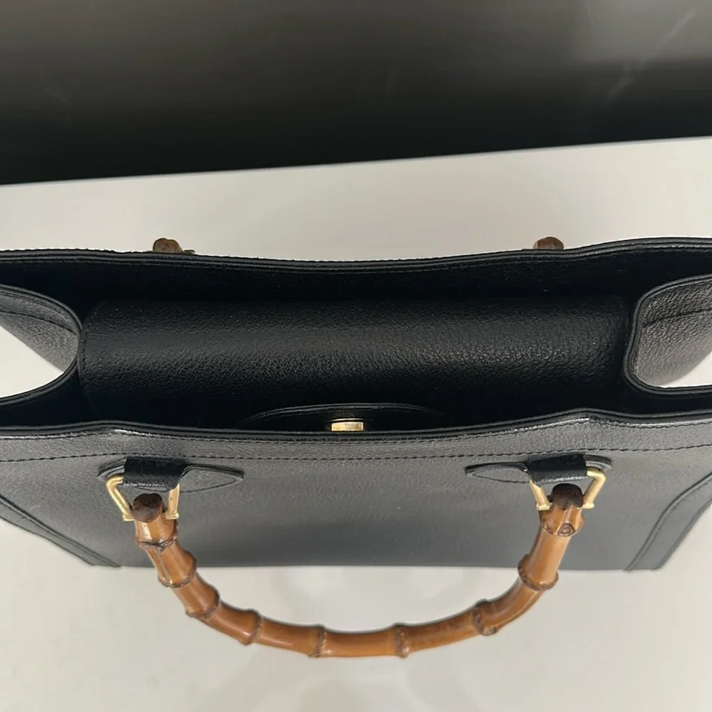 Gucci Black Tote with Bamboo Handles - Picture 6 of 13